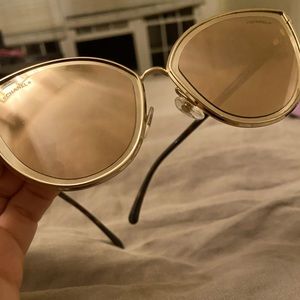 Chanel cat eye mirror gold sunglasses
